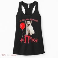 IT Kitten We All Meow Down Here Funny Halloween Women's Tank Top thumb 0