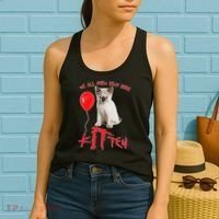IT Kitten We All Meow Down Here Funny Halloween Women's Tank Top thumb 2