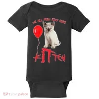 IT Kitten We All Meow Down Here Funny Halloween Baby Bodysuit thumb 0