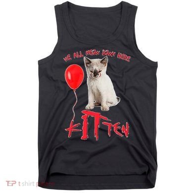 IT Kitten We All Meow Down Here Funny Halloween Tank Top