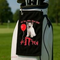 IT Kitten We All Meow Down Here Funny Halloween Golf Towel thumb 2