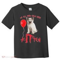 IT Kitten We All Meow Down Here Funny Halloween Toddler T-Shirt thumb 0