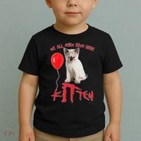 IT Kitten We All Meow Down Here Funny Halloween Toddler T-Shirt thumb 2