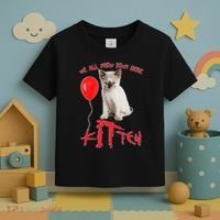 IT Kitten We All Meow Down Here Funny Halloween Toddler T-Shirt thumb 3
