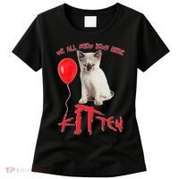IT Kitten We All Meow Down Here Funny Halloween Women's T-Shirt thumb 0
