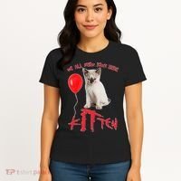 IT Kitten We All Meow Down Here Funny Halloween Women's T-Shirt thumb 4