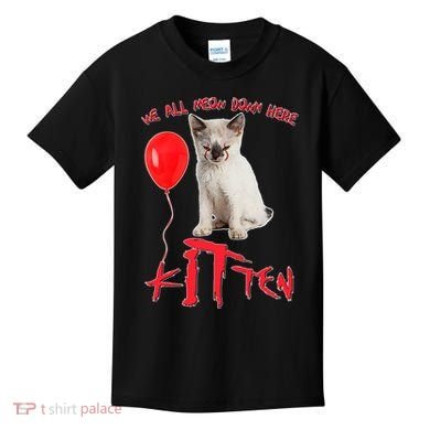 IT Kitten We All Meow Down Here Funny Halloween Kids T-Shirt