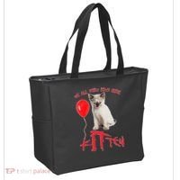 IT Kitten We All Meow Down Here Funny Halloween Tote Bag thumb 2