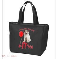 IT Kitten We All Meow Down Here Funny Halloween Tote Bag thumb 3