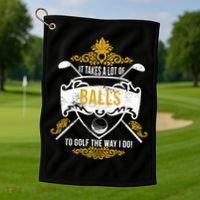 It Takes A Lot Of Balls Funny Golf Golf Towel thumb 1