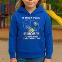 It Takes A Special Mom To Hear What A Son Cannot Say Kids Hoodie thumb 3
