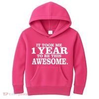 It Took One Year To Be This Awesome Kids Hoodie thumb 0