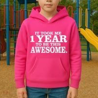 It Took One Year To Be This Awesome Kids Hoodie thumb 2