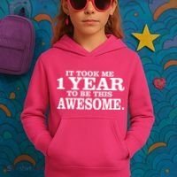 It Took One Year To Be This Awesome Kids Hoodie thumb 3