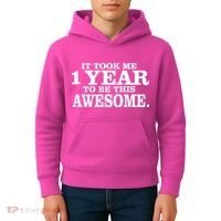 It Took One Year To Be This Awesome Kids Hoodie thumb 4