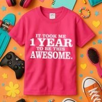 It Took One Year To Be This Awesome Kids T-Shirt thumb 3