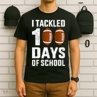 I Tackled 100 Days School 100th Day Football T-Shirt thumb 6