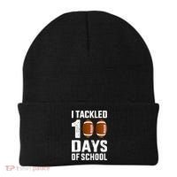 I Tackled 100 Days School 100th Day Football Beanie thumb 0