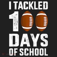 I Tackled 100 Days School 100th Day Football Beanie thumb 2