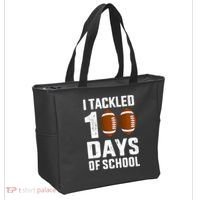 I Tackled 100 Days School 100th Day Football Tote Bag thumb 2