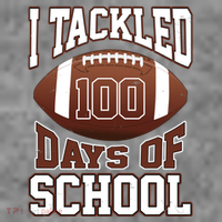 I Tackled 100 Days Of School Football Long Sleeve Shirt thumb 2