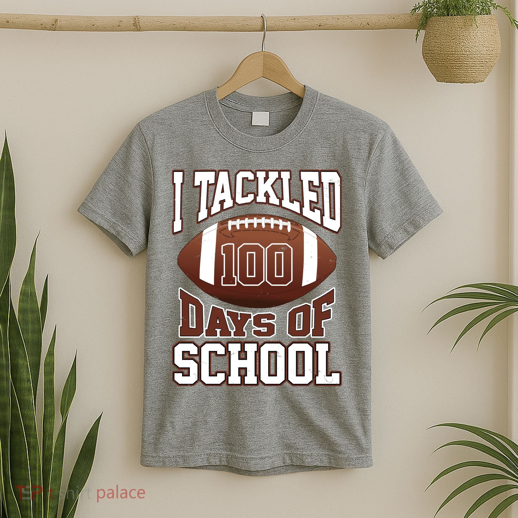 I Tackled 100 Days Of School Football T-Shirt