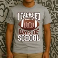 I Tackled 100 Days Of School Football T-Shirt thumb 3
