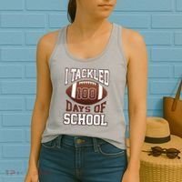 I Tackled 100 Days Of School Football Women's Tank Top thumb 2