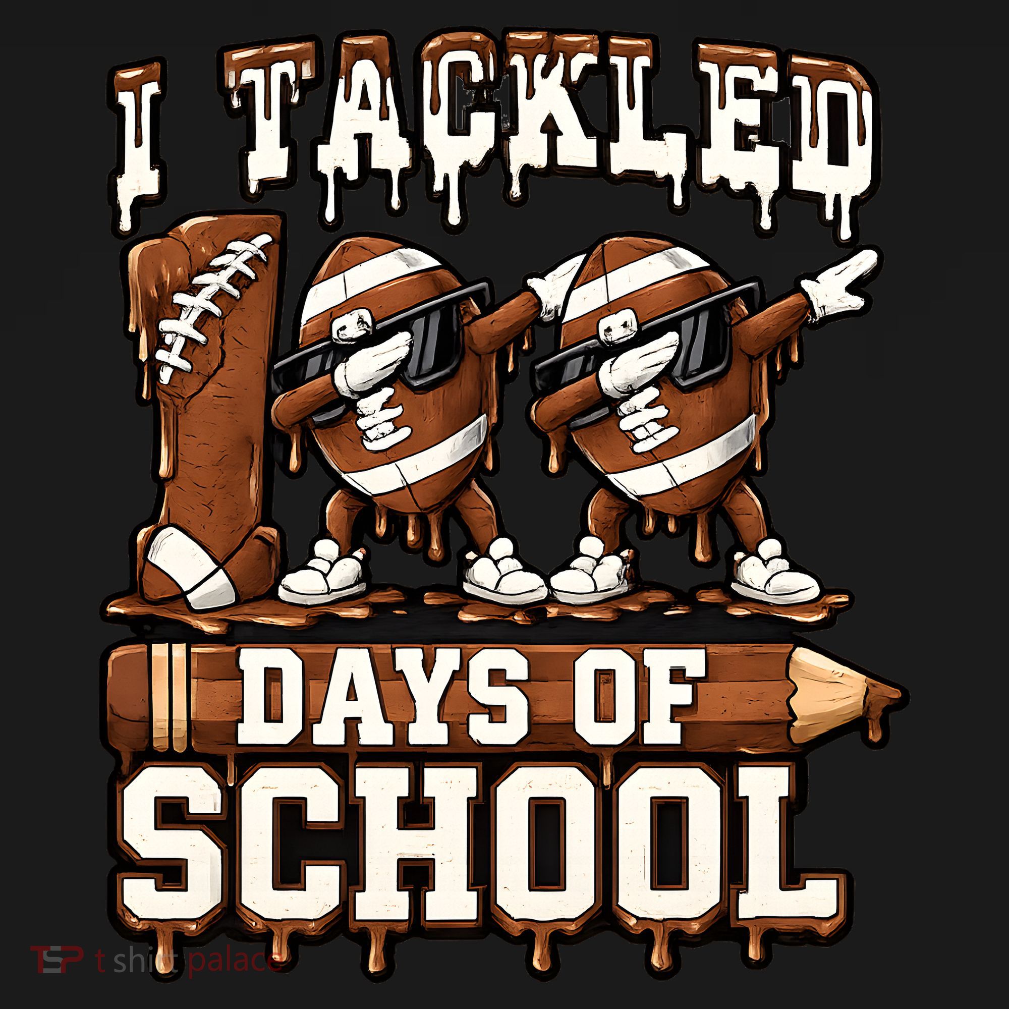 I Tackled 100 Days Of School 100th Day Football Women's Tank Top