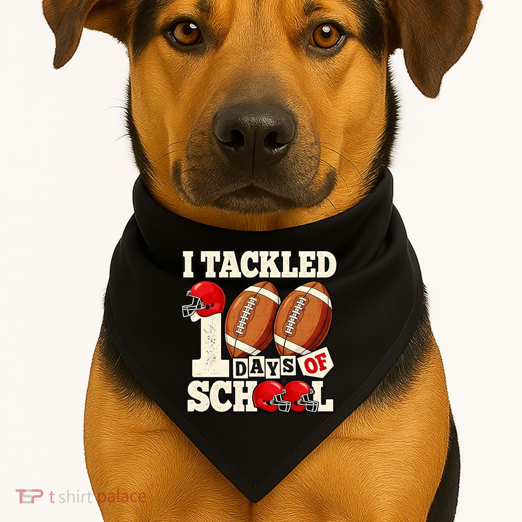 I Tackled 100 Days Of School USA-Made Doggie Bandana