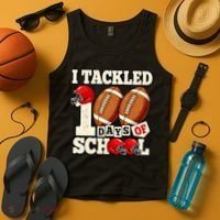 I Tackled 100 Days Of School Tank Top thumb 4