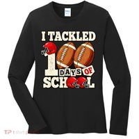 I Tackled 100 Days Of School Women's Long Sleeve Shirt thumb 0