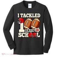 I Tackled 100 Days Of School Kids Long Sleeve Shirt thumb 0