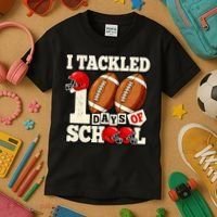I Tackled 100 Days Of School Kids T-Shirt thumb 3