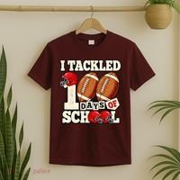 I Tackled 100 Days Of School T-Shirt thumb 2