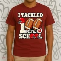 I Tackled 100 Days Of School T-Shirt thumb 3