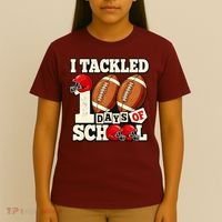 I Tackled 100 Days Of School T-Shirt thumb 4