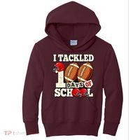 I Tackled 100 Days Of School Kids Hoodie thumb 0