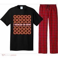I Tackled 100 Days Football School Celebration Pajama Set thumb 0
