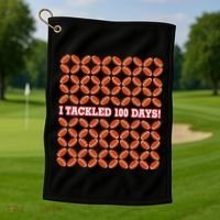 I Tackled 100 Days Football School Celebration Golf Towel thumb 1