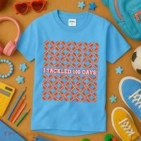 I Tackled 100 Days Football School Celebration Kids T-Shirt thumb 3
