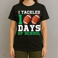 I Tackled 100 Days of School 100th Day of School Student T-Shirt thumb 4