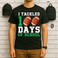 I Tackled 100 Days of School 100th Day of School Student T-Shirt thumb 6