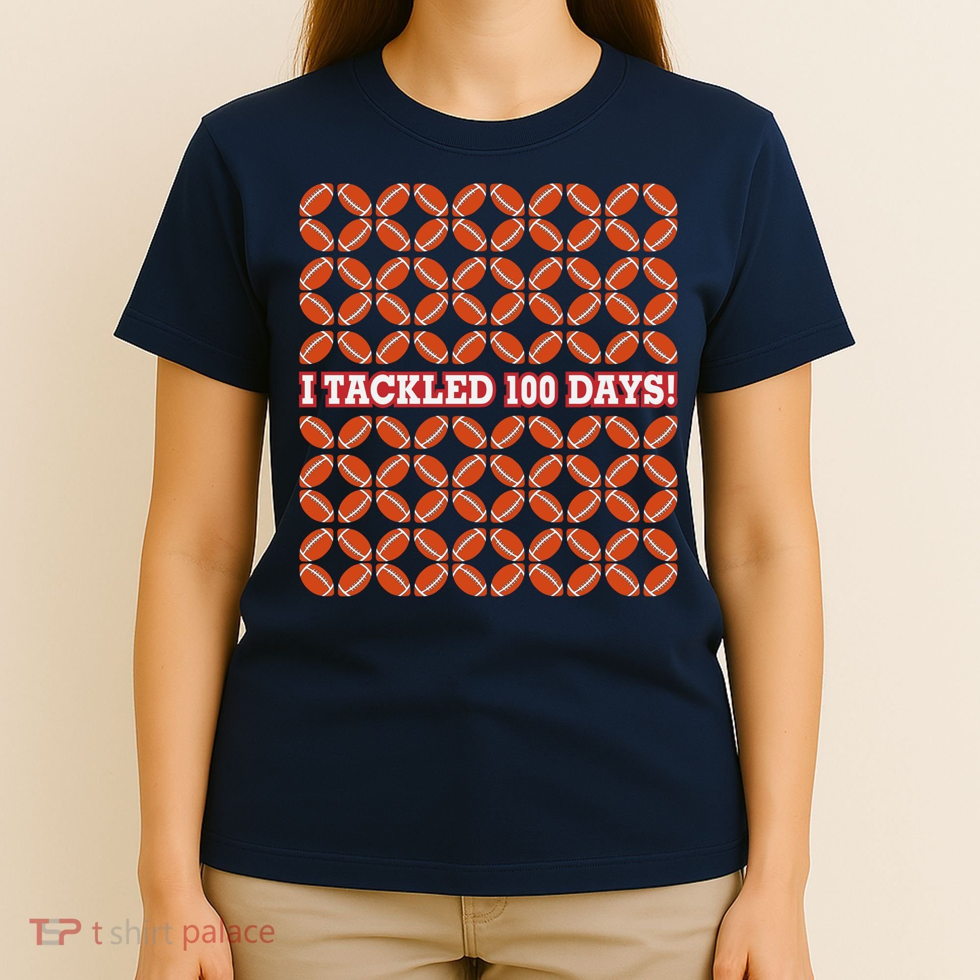 I Tackled 100 Days Of School Football T-Shirt