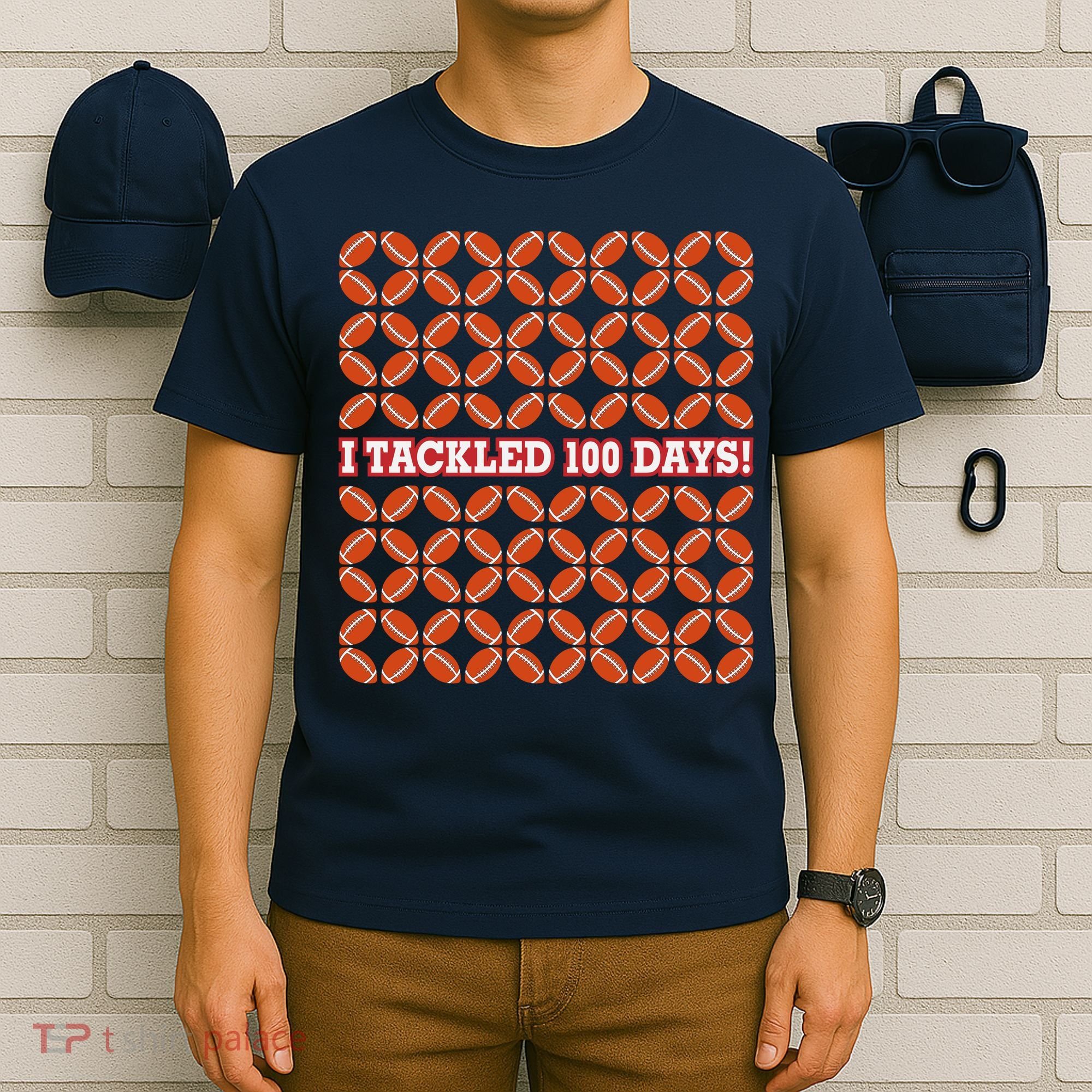 I Tackled 100 Days Of School Football T-Shirt