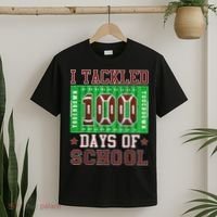 I Tackled 100 Days Of School Football 100th Day T-Shirt thumb 2