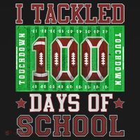 I Tackled 100 Days Of School Football 100th Day Women's Hoodie thumb 2