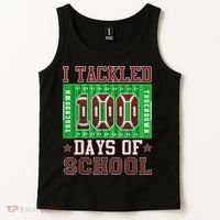 I Tackled 100 Days Of School Football 100th Day Tank Top thumb 2