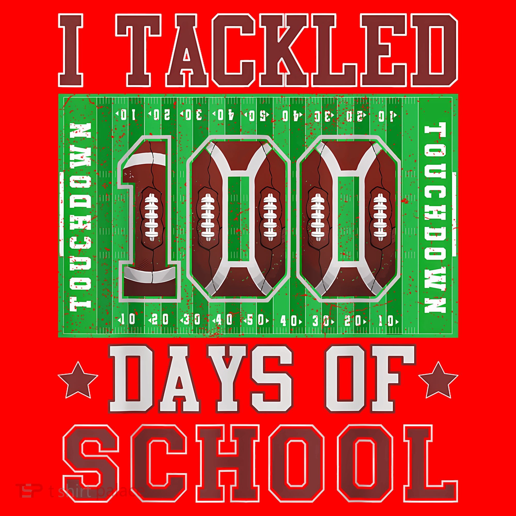I Tackled 100 Days Of School Football 100th Day Santa Hat