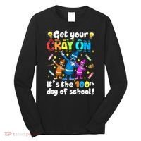 It's The 100 Days Of School Get Your Cray On Long Sleeve Shirt thumb 0